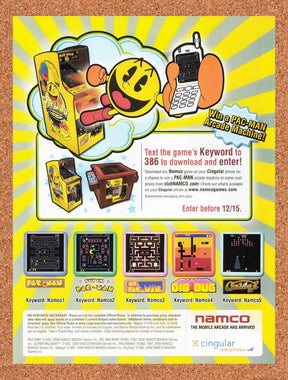 2006 Namco Mobile Pac-Man Contest Original Advertisement / Retro Promo v1