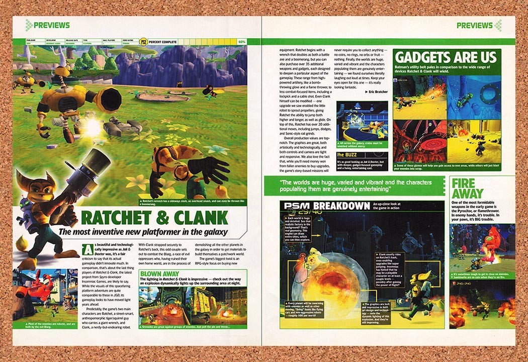 2002 Ratchet & Clank PS2 Original Advertisement / Retro Promo vr2