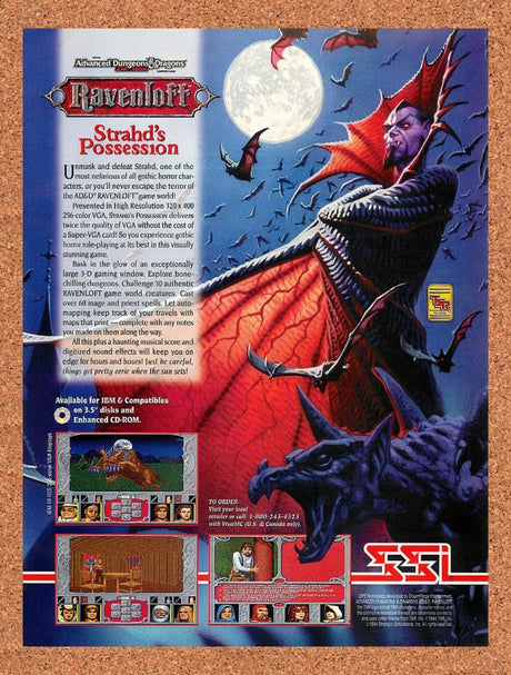 1994 Advanced Dungeons & Dragons Ravenloft Strahds IBM Original Ad / Promo v1