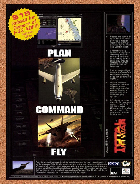 1999 Total Air War PC Original Advertisement / Retro Promo v1