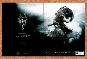 2011 Elder Scrolls V Skyrim Xbox 360 Original Advertisement / Retro Wall Art v2