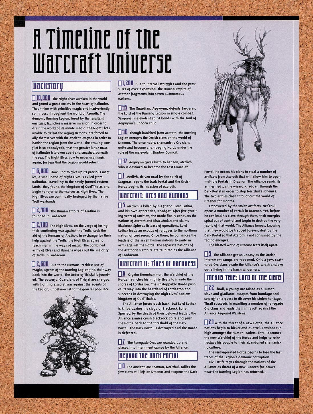 2001 WarCraft Timeline Of The WarCraft Universe Original Advert / Retro Promo v3