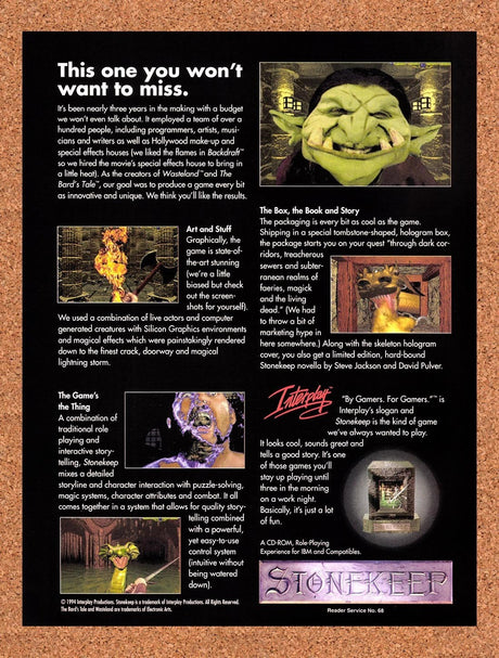 1995 Stonekeep PC Original Advertisement / Retro Promo v3
