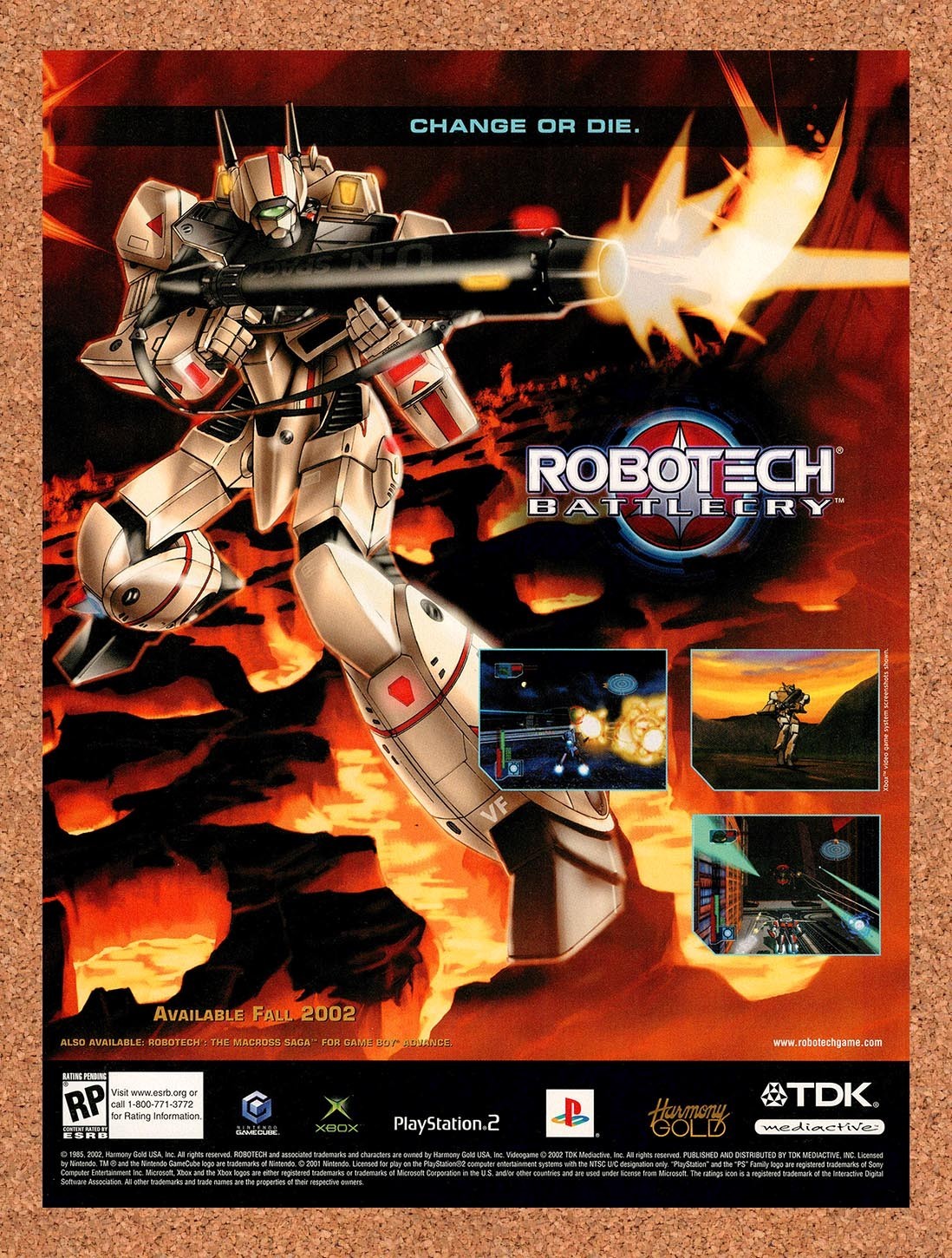 2002 Robotech Battlecry GameCube Original Advertisement / Retro Promo v1