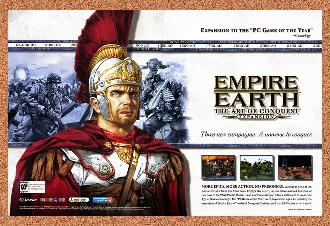 2002 Empire Earth The Art Of Conquest Expansion PC Original Ad / Promo v1