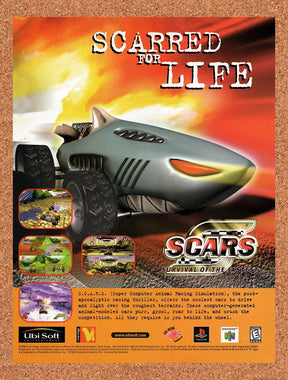 1999 Scars Survival Of The Fastest PS1 Original Advertisement / Retro Promo v1