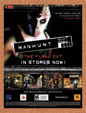 2004 Manhunt The Final Cut PS2 Original Advertisement / Retro Promo v4