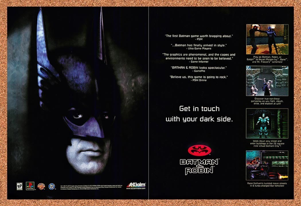 1998 Batman & Robin PS1 Original Advertisement / Retro Promo v1
