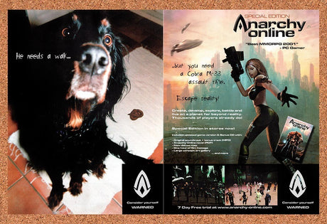 2002 Anarchy Online PC Original Advertisement / Retro Promo v11