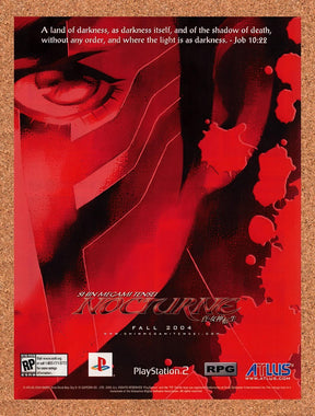 2004 Shin Megami Tensei Nocturne PS2 Original Advertisement / Retro Promo v3