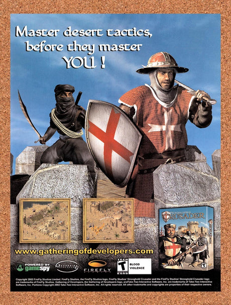2002 Stronghold Crusader PC Original Advertisement / Retro Wall Art v1