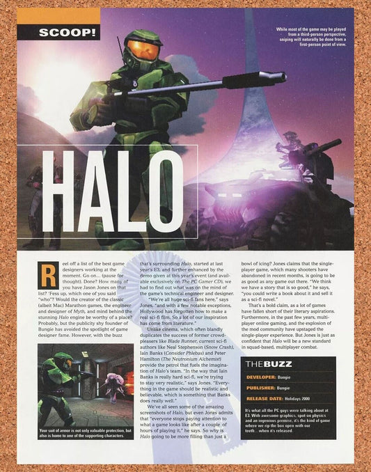 Halo PC Original 2001 Ad Authentic Bungie Launch Review Video Game Promo