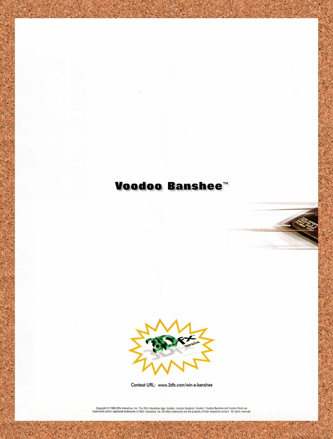 1997 Voodoo Banshee 3dfx Original Advertisement / Retro Wall Art v1