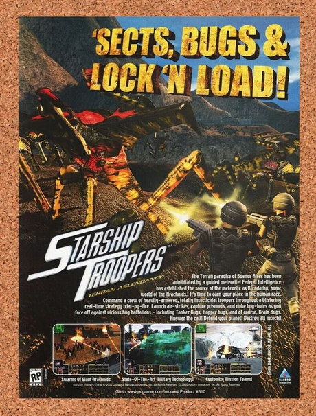 Starship Troopers PC Original 2002 Ad Authentic Hasbro Movie Video Game Promo