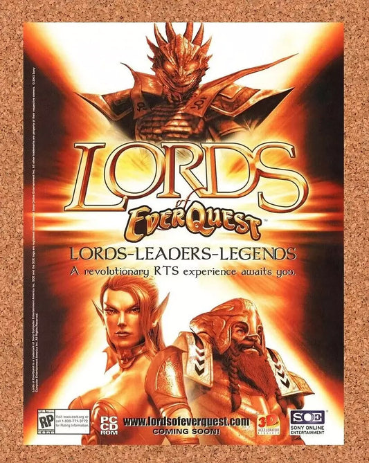 2004 Lords Of EverQuest PC Original Advertisement / Retro Wall Art