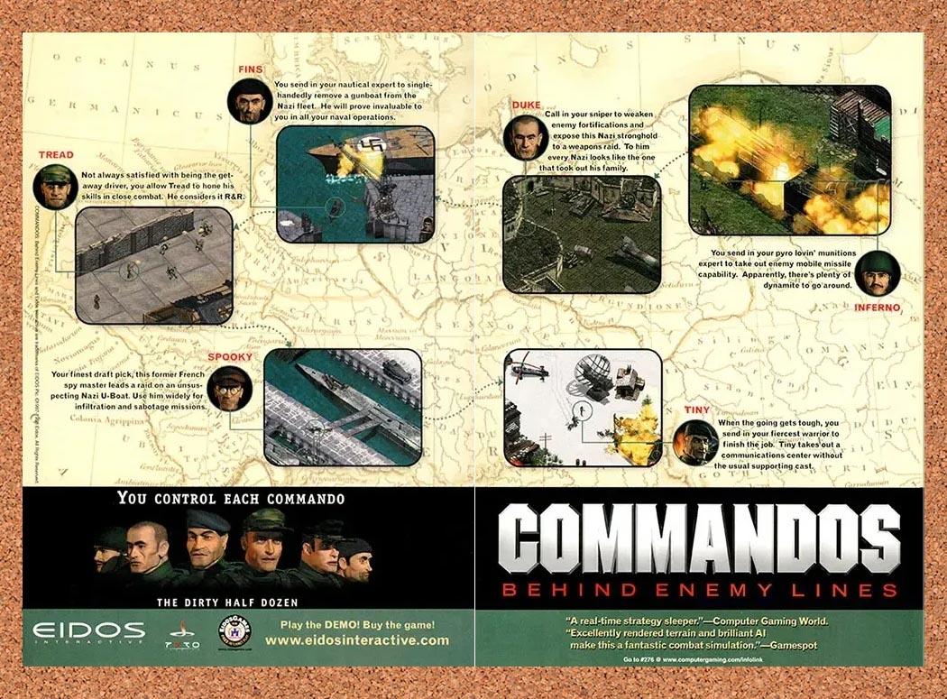 1998 Commandos Behind Enemy Lines PC Original Ad v3