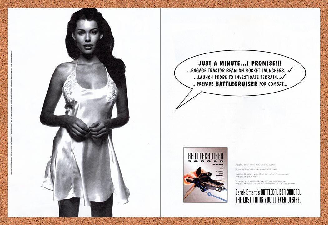 1995 Battlecruiser 3000 AD PC Original Ad v1