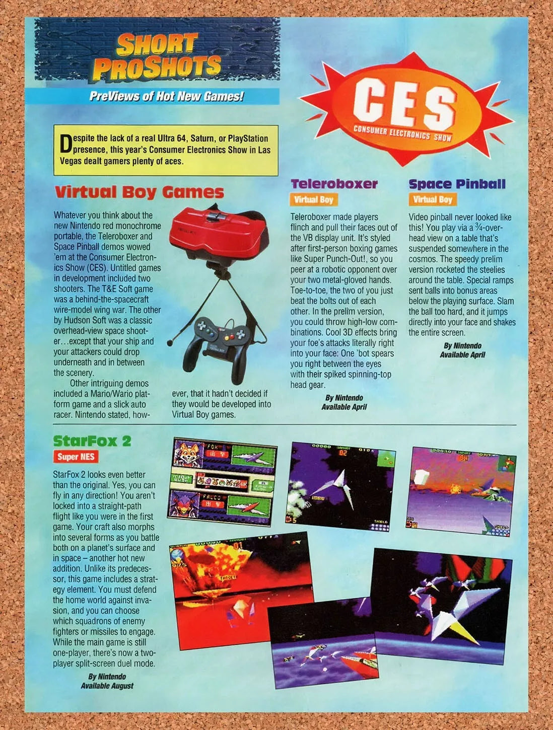 1995 Virtual Boy CES Review Original Ad v3