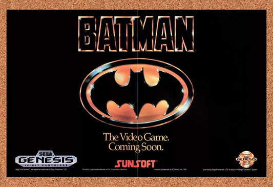 1990 Batman Genesis Original Advertisement / Retro Wall Art v4