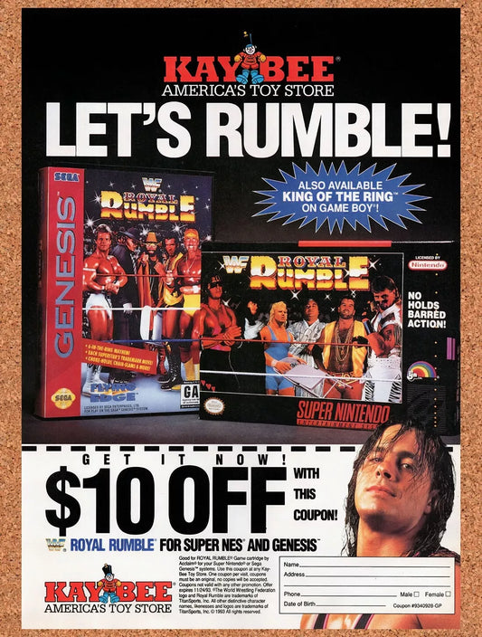 1992 WWF Royal Rumble Kaybee Rebate Original Advertisement / Retro Wall Art v6