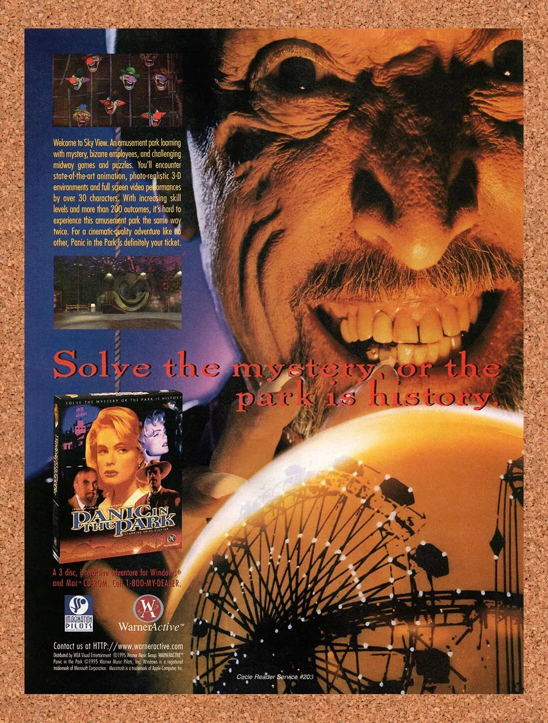 1995 Panic In The Park PC Original Ad